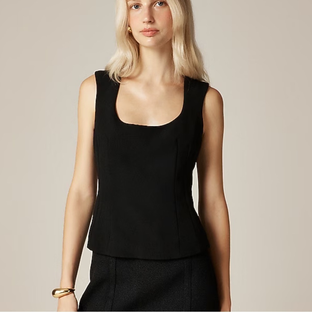 J crew Wide scoopneck tank top in city crepe